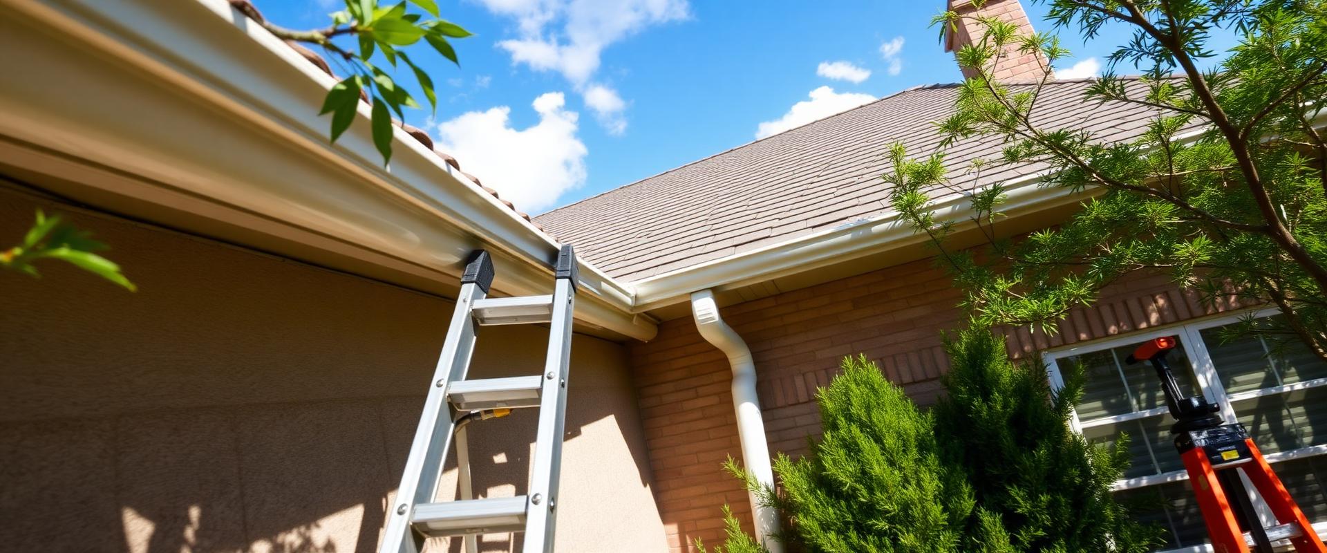 Gutter installation service in progress